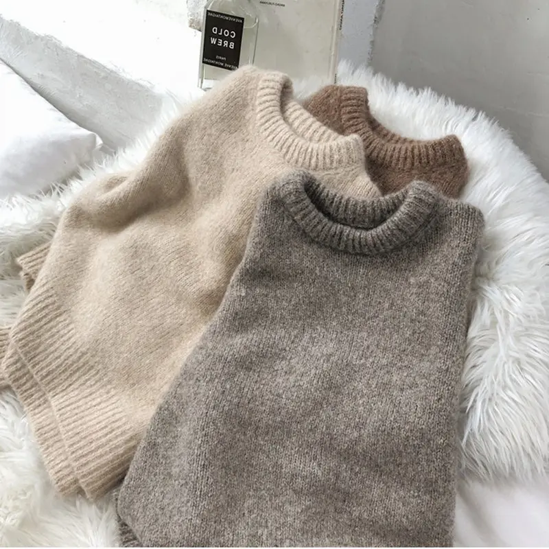 Autumn Winter Sweater Women Loose Thicken Womens Sweaters Warm Pullover Jumper Winter Tops For Women Gray Knitted Sweater C5955
Autumn Winter Sweater Women Loose Thicken Womens Sweaters Warm Pullover Jumper Winter Tops For Women Gray Knitted Sweater C5955