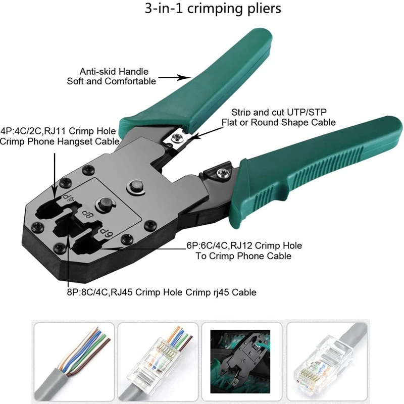 Network Cable Repair Tool Kit Set Rj45 Rj11 Cat6 Cable Tester Test Crimper Crimping Maintenance Stripper Tool Kit
Network Cable Repair Tool Kit Set Rj45 Rj11 Cat6 Cable Tester Test Crimper Crimping Maintenance Stripper Tool Kit