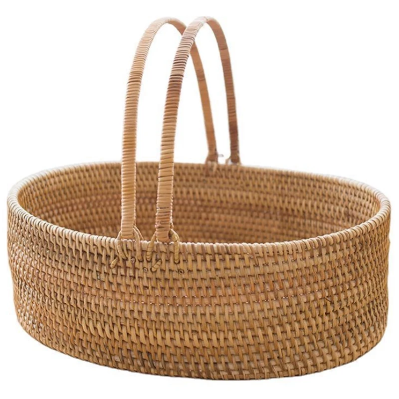 New Simple Rattan Hand Basket Picnic Basket Living Room Bedroom Desktop Storage Basket Shopping Basket
New Simple Rattan Hand Basket Picnic Basket Living Room Bedroom Desktop Storage Basket Shopping Basket