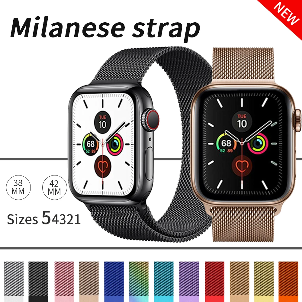 Миланская петля для Apple Watch ремешок 42 мм 38 iwatch 5/4/3/2/1 44 40 браслет из нержавеющей