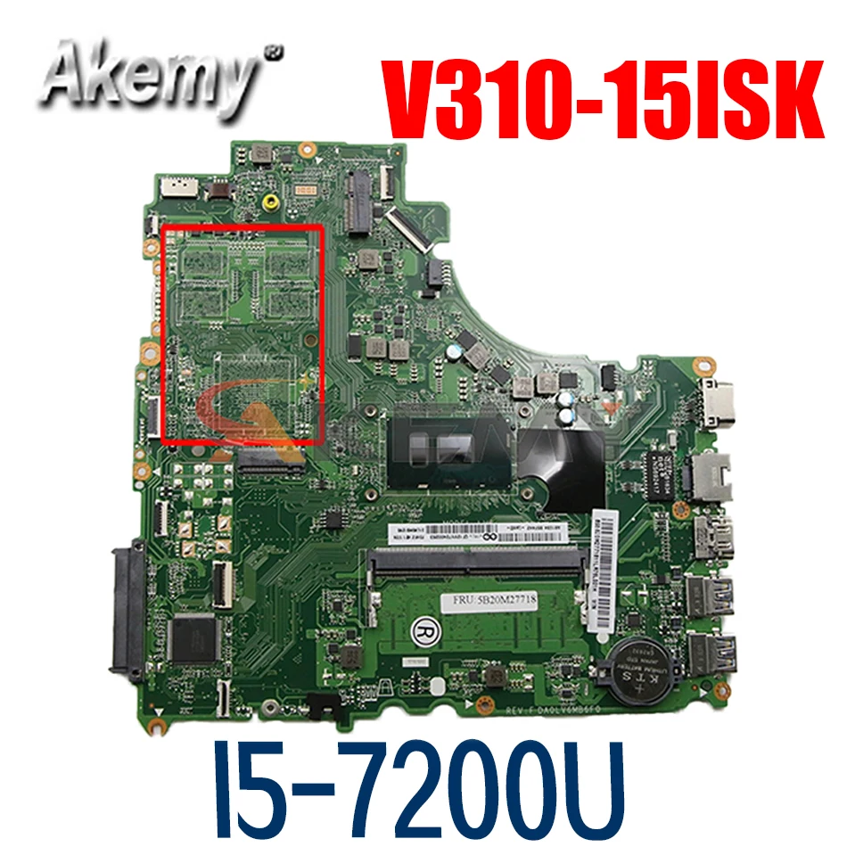 

Laptop motherboard For LENOVO Ideapad V310-15ISK V510-15IKB E52-80 I5-7200U Mainboard DA0LV6MB6F0 5B20M27718 SR2ZU