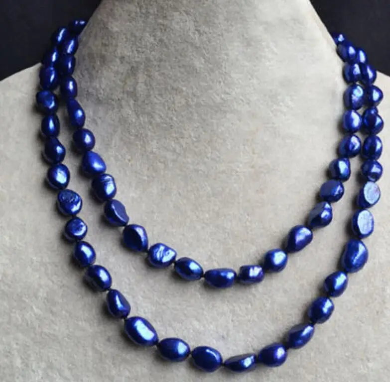 Natural 8-9mm blue Amorphous baroque freshwater pearl long necklace 36" 50"
Natural 8-9mm blue Amorphous baroque freshwater pearl long necklace 36" 50"