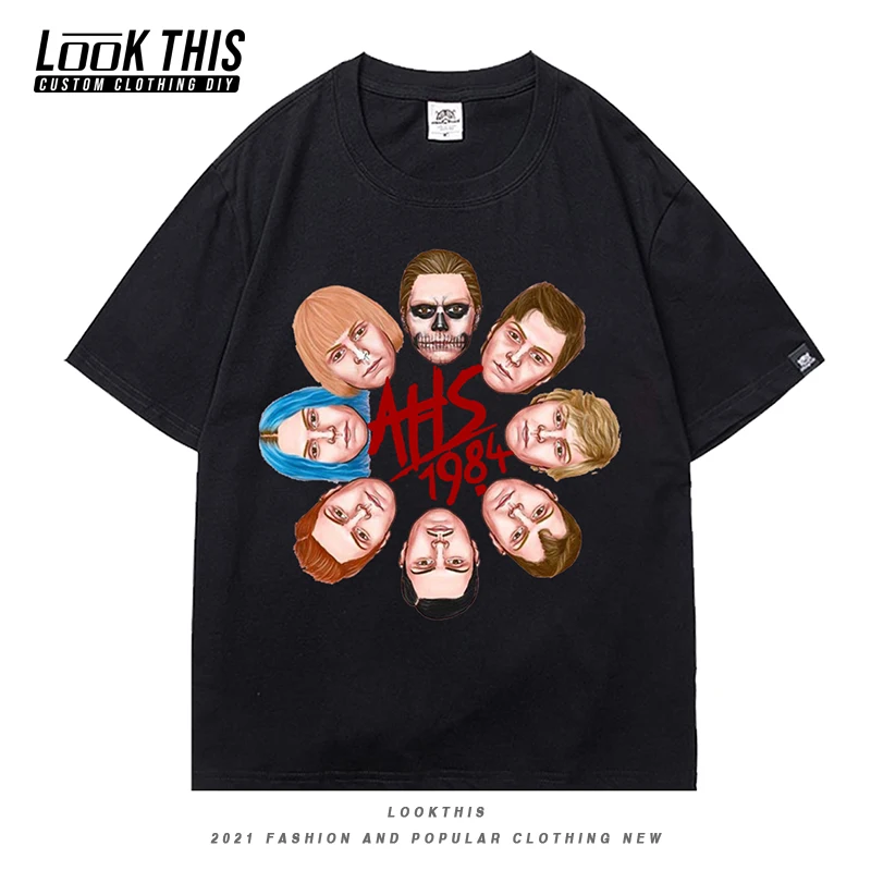 2021 American Horror Story Oversized T-shirt O-Neck Cool Loose Tee Shirt Tops Clothing Men T-shirt Summer High Street Streetwear
2021 American Horror Story Oversized T-shirt O-Neck Cool Loose Tee Shirt Tops Clothing Men T-shirt Summer High Street Streetwear