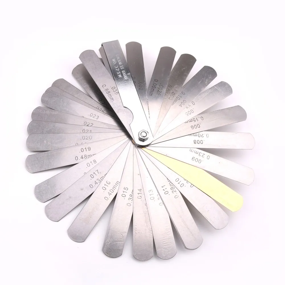 Feeler Gauge Set 32 Blade Fret Guitar Neck Relief String Height Luthier Tool Pitch Chord Measuring Ruler Setup Nut Slot Making
Feeler Gauge Set 32 Blade Fret Guitar Neck Relief String Height Luthier Tool Pitch Chord Measuring Ruler Setup Nut Slot Making