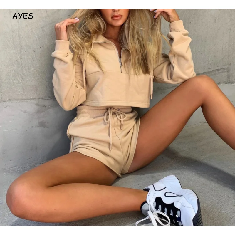 Women Sweatsuits Long Sleeve Sweatshirt Hoodies Top + Shorts Solid 2020 New Autumn Two 2 Pieces Set Suit Pink Tracksuit Outfit
Women Sweatsuits Long Sleeve Sweatshirt Hoodies Top + Shorts Solid 2020 New Autumn Two 2 Pieces Set Suit Pink Tracksuit Outfit