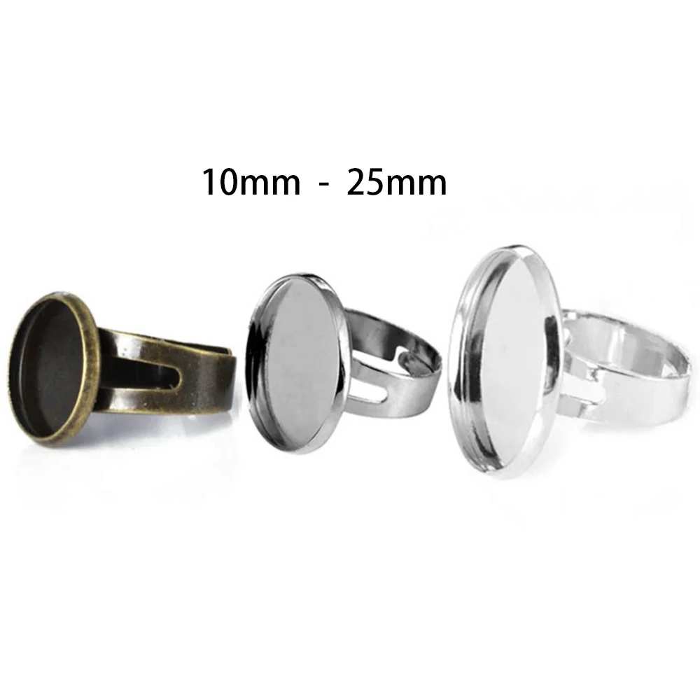 20pcs silver Plated Adjustable Blank Base Ring Setting With 12mm-25mm Bezel Tray For Glass Cabochon DIY Jewelry
20pcs silver Plated Adjustable Blank Base Ring Setting With 12mm-25mm Bezel Tray For Glass Cabochon DIY Jewelry