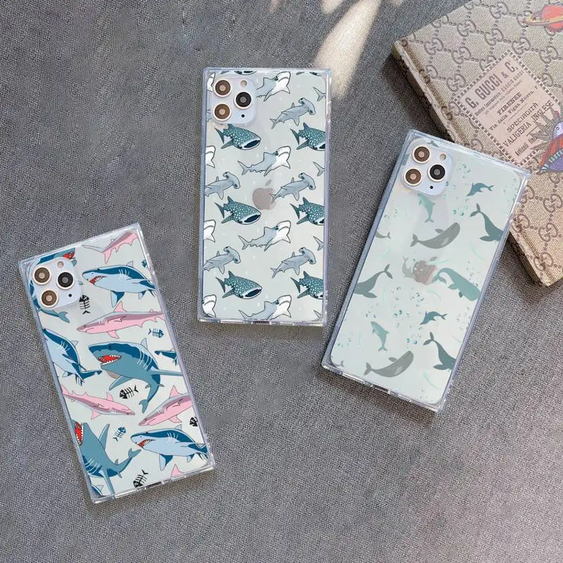 Cute cartoon shark animal pattern Phone Case Transparent for iPhone 7 8 11 12 se 2020 mini pro X XS XR MAX Plus 
Cute cartoon shark animal pattern Phone Case Transparent for iPhone 7 8 11 12 se 2020 mini pro X XS XR MAX Plus