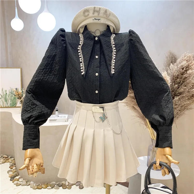 Женская однобортная рубашка с длинным рукавом, свободного покроя 
Женская однобортная рубашка с длинным рукавом, свободного покроя