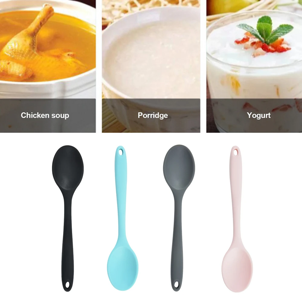 4 Color Food Grade Silicone Long-handled Soup Spoon Solid Color Kitchen Silicone Spoon Flatware Utensils Accessories
4 Color Food Grade Silicone Long-handled Soup Spoon Solid Color Kitchen Silicone Spoon Flatware Utensils Accessories