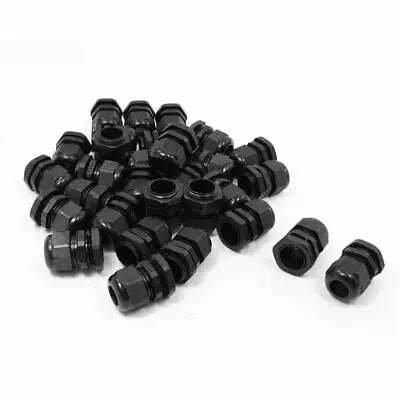 30 Pcs PG13.5 Black Plastic 6mm to 12mm Dia Cable Glands Fastening Connector
30 Pcs PG13.5 Black Plastic 6mm to 12mm Dia Cable Glands Fastening Connector
