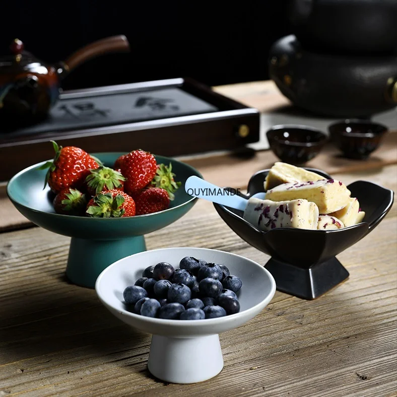 Chinese Retro Style Solid Color High Feet Ceramic Plate Porcelain Dessert Tray Fruit Snack Serving Platter Candy Dish
Chinese Retro Style Solid Color High Feet Ceramic Plate Porcelain Dessert Tray Fruit Snack Serving Platter Candy Dish