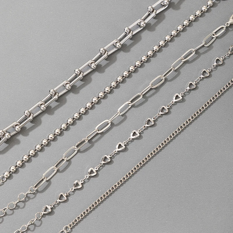 HuaTang 5pcs Boho Love Heart Charms Bracelet Set for Women Multilayer Silver Color Bead Chains Bracelet Female Jewelry Pulseras
HuaTang 5pcs Boho Love Heart Charms Bracelet Set for Women Multilayer Silver Color Bead Chains Bracelet Female Jewelry Pulseras