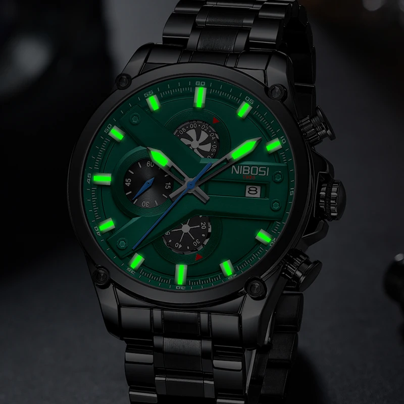 NIBOSI Watches Mens Top Brand Luxury Clock Gold Stainless Steel Men Watch Sport Waterproof Quartz Chronograph Wristwatches 2513 | Наручные