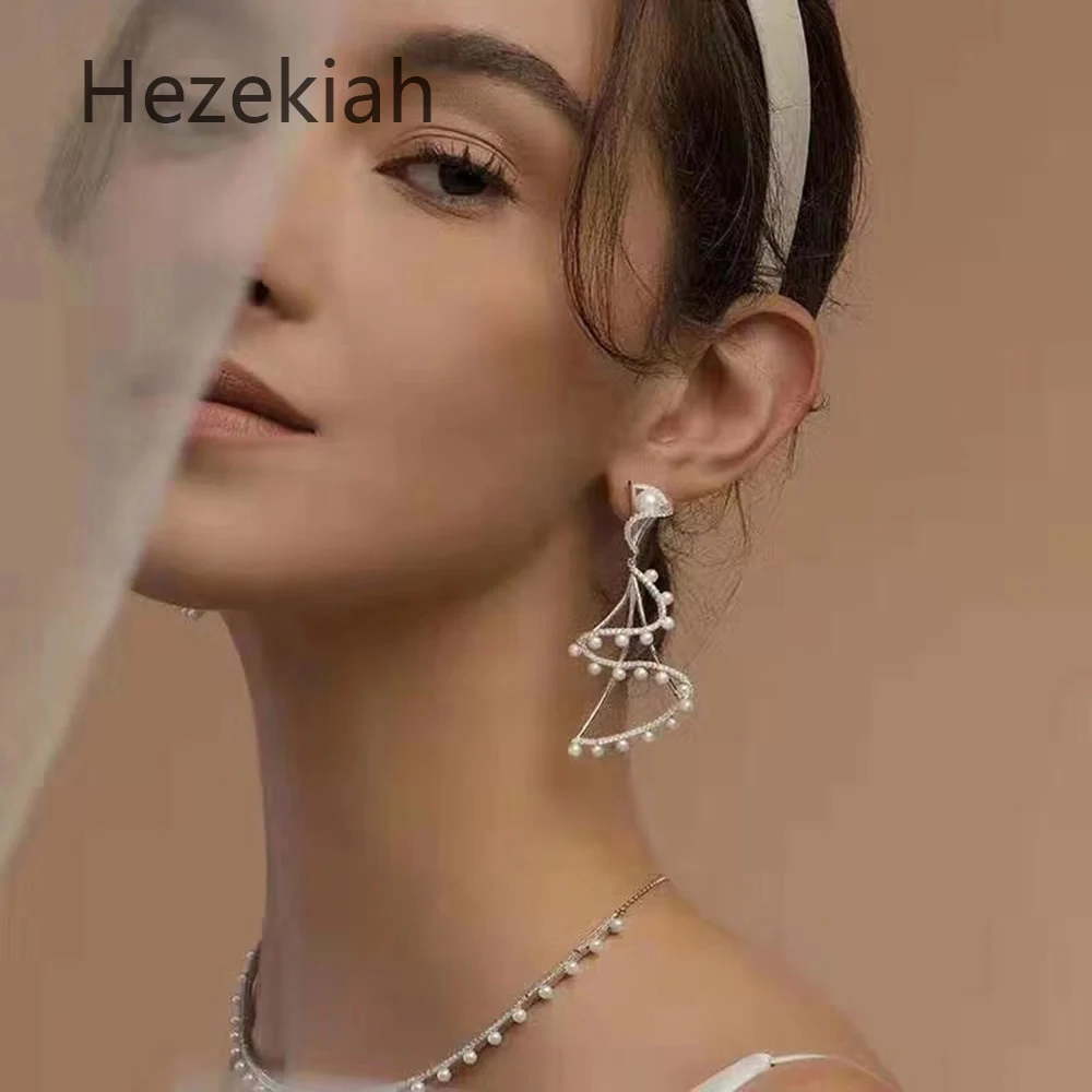 Hezekiah игольчатые серьги для свадебного платья невесты темпераментные и модные