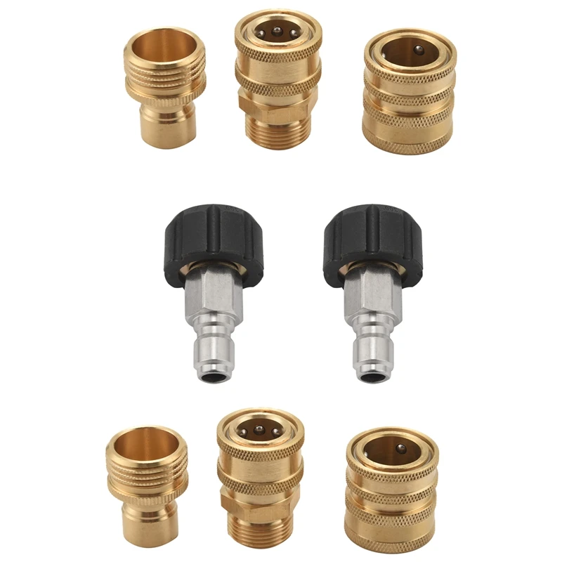 Pressure Washer Adapter Set,Quick Disconnect Kit, M22 Swivel To 3/8 inch Quick Connect, 3/4 inch To Quick Release, 8-Pack
Pressure Washer Adapter Set,Quick Disconnect Kit, M22 Swivel To 3/8 inch Quick Connect, 3/4 inch To Quick Release, 8-Pack