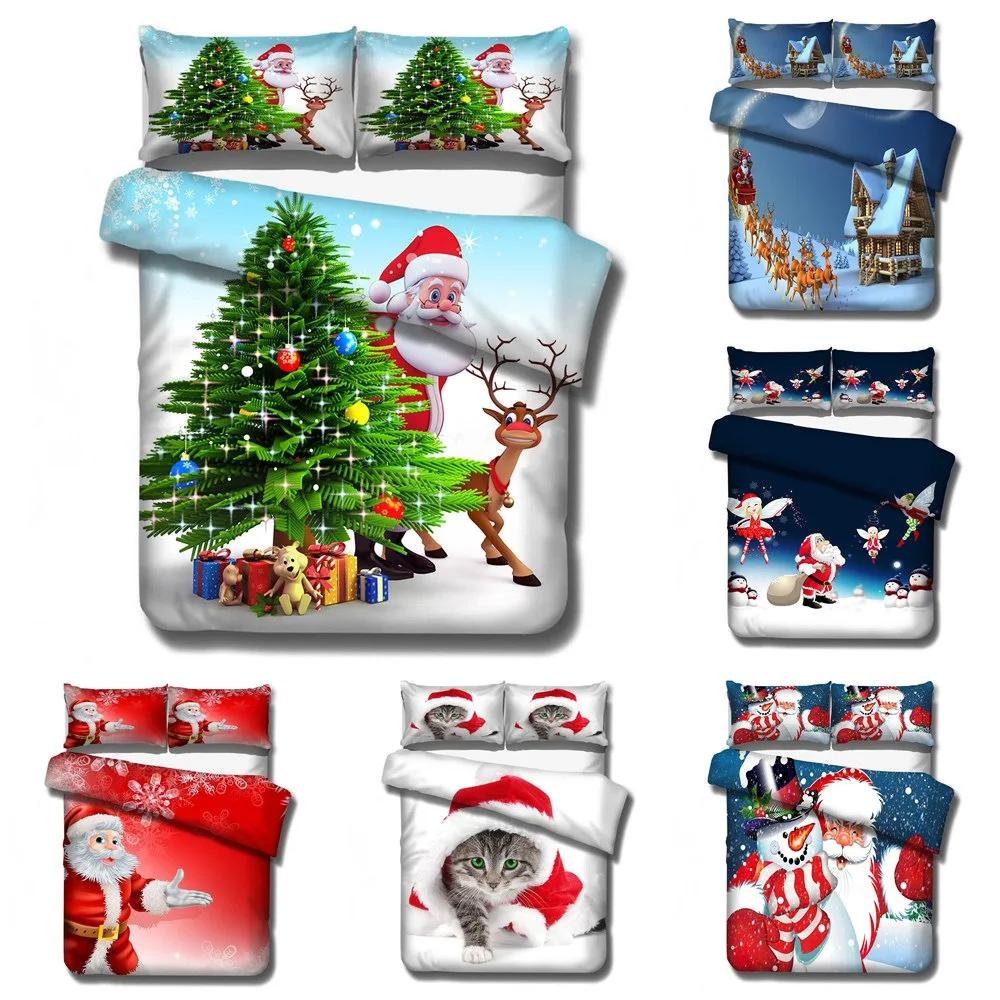 Christmas Bedding Sets Santa Claus Deer Cartoon Quilt Bed Cover Duvet Cover Pillow Case 2-3 Pieces Sets Adult Children
Christmas Bedding Sets Santa Claus Deer Cartoon Quilt Bed Cover Duvet Cover Pillow Case 2-3 Pieces Sets Adult Children
