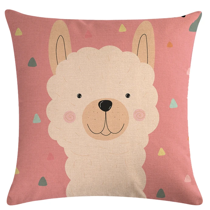 Alpaca Hugging Pillowcase Cute Grass Mud Horse Cushion Cover Sofa Bed Home Decoration Pillow Case 45x45 | Дом и сад