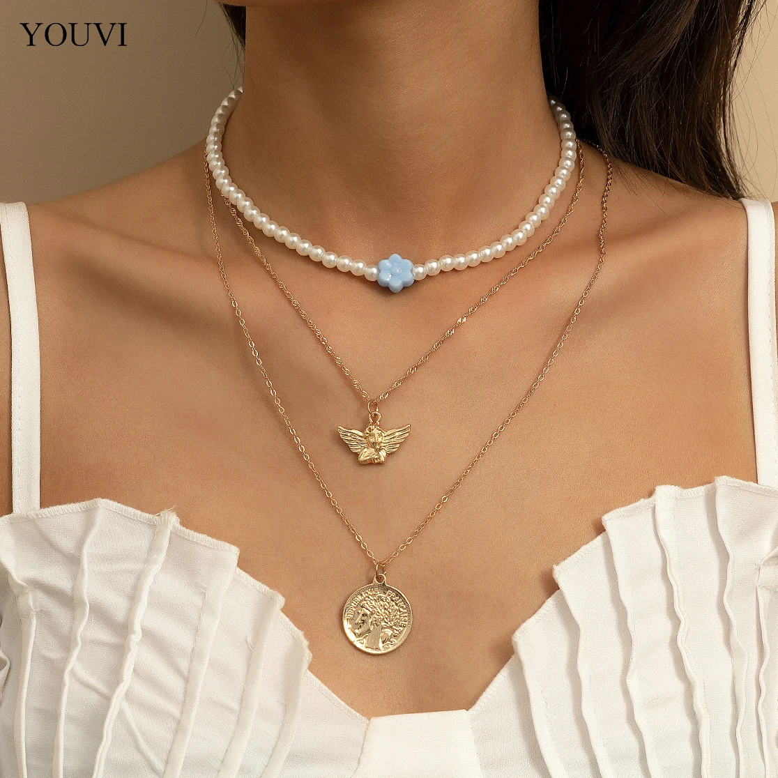 YOUVI Vintage Pearl Beads Chains Necklace for Women Korean Fashion Pearl Necklace Set Jewelry Charm Goth Choker Women's Collar
YOUVI Vintage Pearl Beads Chains Necklace for Women Korean Fashion Pearl Necklace Set Jewelry Charm Goth Choker Women's Collar