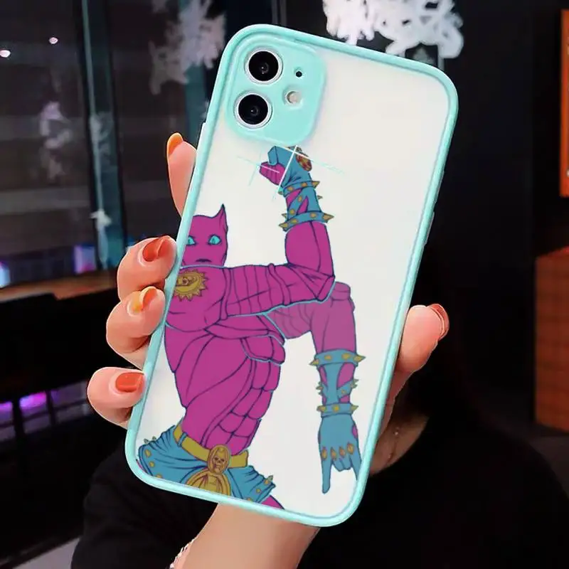 Anime JoJo Killer Queen Phone Cases Matte transparent For blue iPhone 12 Mini 11 Pro XR XS Max 7 8 Plus X Back Cover
Anime JoJo Killer Queen Phone Cases Matte transparent For blue iPhone 12 Mini 11 Pro XR XS Max 7 8 Plus X Back Cover