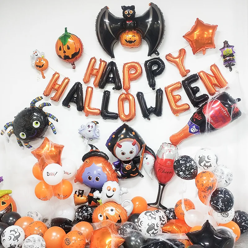 Happy Halloween Foil Balloons Spider Ghost Bat Helium Globos 12inch Halloween latex Halloween Party Decorations Kid's Toys Gift
Happy Halloween Foil Balloons Spider Ghost Bat Helium Globos 12inch Halloween latex Halloween Party Decorations Kid's Toys Gift