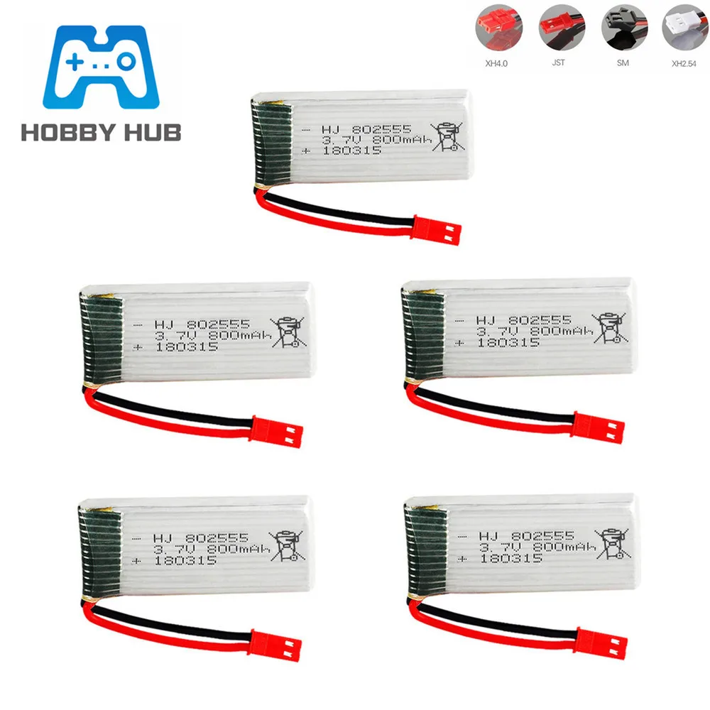 Литий полимерный аккумулятор 3 7 в 800 мАч для Syma X54HC X54HW X56W TK110HW JXD509 509W 509G V686 H12C