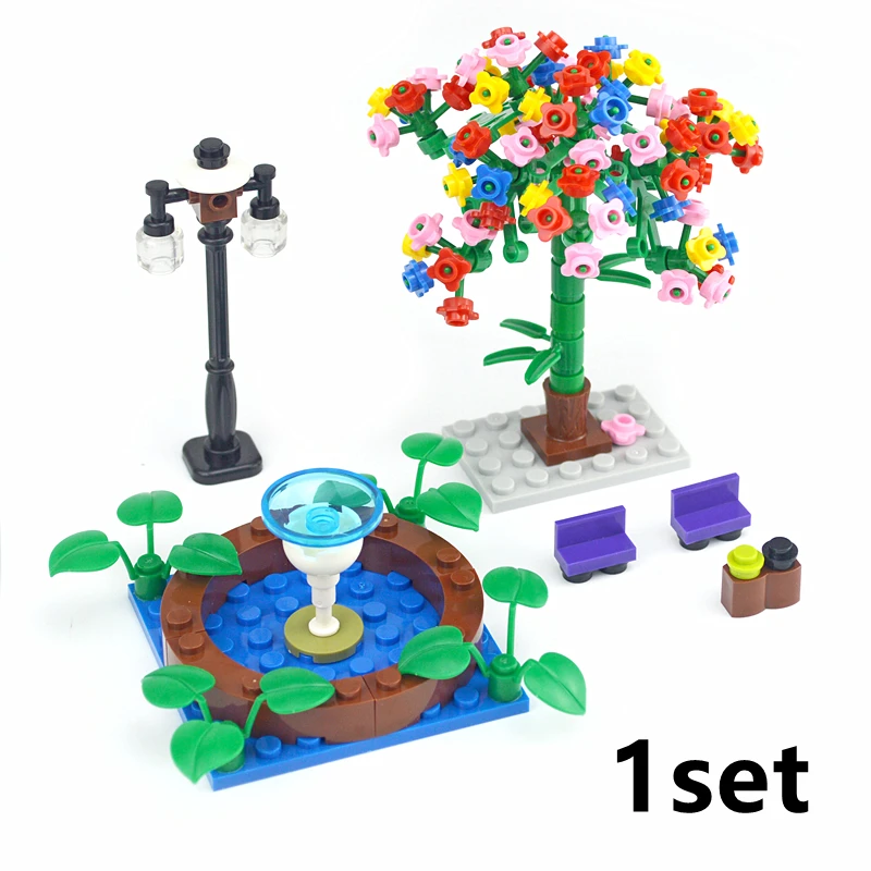 MOC Bricks Park Pond Swimming pool Fountain cute Duck Plants Trees Flowers Grass DIY Accessories Building Blocks Creator Toys
MOC Bricks Park Pond Swimming pool Fountain cute Duck Plants Trees Flowers Grass DIY Accessories Building Blocks Creator Toys
