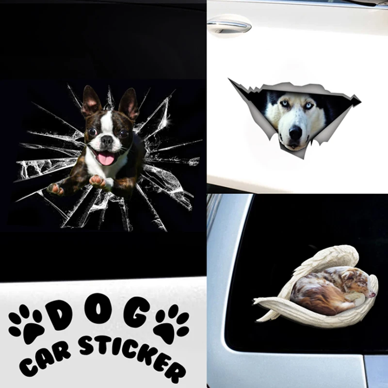 

Dog Crack Wall Stickers Creative Home Car Windows Decoration Sticker Toilet Fridge Pitbull Dachshund Husky Bulldog Crack Sticker