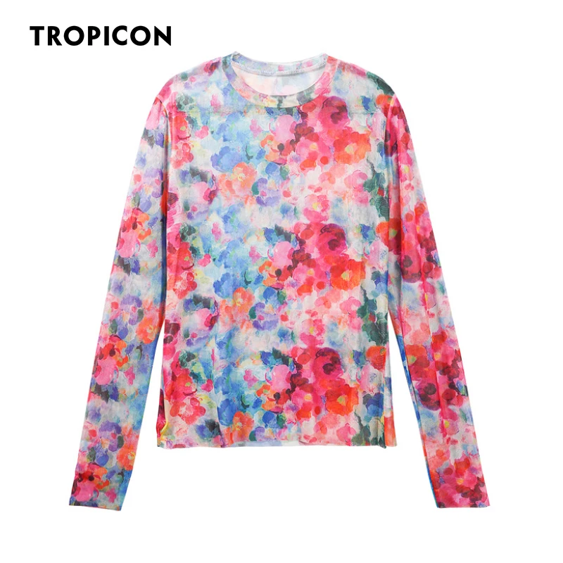 Тропик красный с круглым вырезом, сетчатый верх, искусственная картина маслом, Y2k, Модный цветочный топ с круглым вырезом, женская футболка ... 
Тропик красный с круглым вырезом, сетчатый верх, искусственная картина маслом, Y2k, Модный цветочный топ с круглым вырезом, женская футболка ...