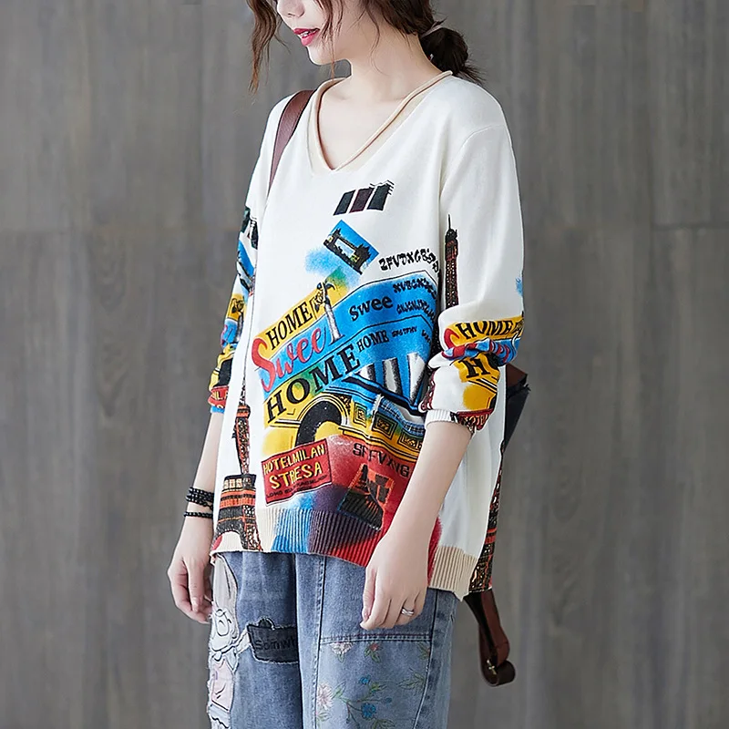 2020 Autumn Spring Printing Large Size O Neck Top Sweater For Women Loose And Thin Knitted Bottoming Tees Pullovers Yalabovso
2020 Autumn Spring Printing Large Size O Neck Top Sweater For Women Loose And Thin Knitted Bottoming Tees Pullovers Yalabovso