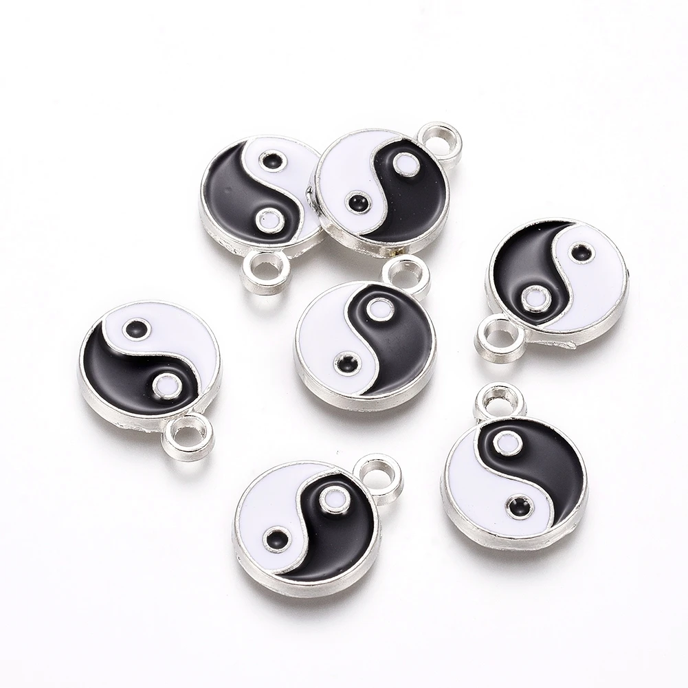 10pcs Alloy Enamel Tai Chi Yin Yang Charms Pendants for Necklace Bracelets Earrings Making Flat Back Charm DIY Jewelry Findings
10pcs Alloy Enamel Tai Chi Yin Yang Charms Pendants for Necklace Bracelets Earrings Making Flat Back Charm DIY Jewelry Findings