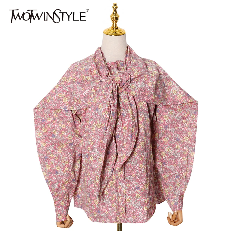 TWOTWINSTYLE Print Floral Shirt For Women Puff Long Sleeve Casual Tunic Elegant Blouse Female Fashion New Clothing 2020 Style
TWOTWINSTYLE Print Floral Shirt For Women Puff Long Sleeve Casual Tunic Elegant Blouse Female Fashion New Clothing 2020 Style