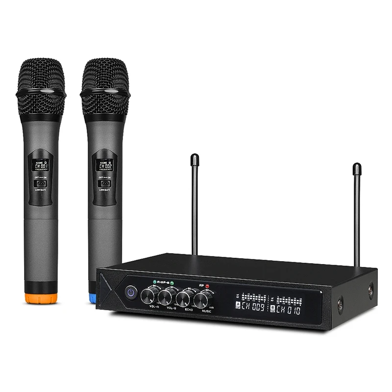 Wireless Microphone System Karaoke Dual Handheld Microphone for Computer Speaker Studio Party Microphone(US Plug)
Wireless Microphone System Karaoke Dual Handheld Microphone for Computer Speaker Studio Party Microphone(US Plug)