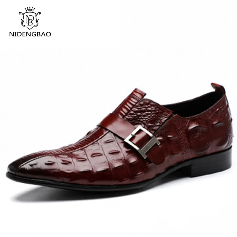 Genuine Leather Casual Shoes Male Luxury Formal Dress Shoes Brown Pointed Toe Crocodile Grain Man Footwear Wedding Party Shoe
Genuine Leather Casual Shoes Male Luxury Formal Dress Shoes Brown Pointed Toe Crocodile Grain Man Footwear Wedding Party Shoe