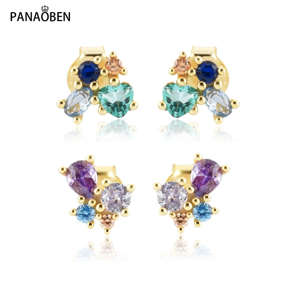 PANAOBEN 925 Sterling Silver Gold Colorful Zircon Butterfly Stud Earring Clips Women Fine Jewelry Party Piercing Luxury Jewels
PANAOBEN 925 Sterling Silver Gold Colorful Zircon Butterfly Stud Earring Clips Women Fine Jewelry Party Piercing Luxury Jewels