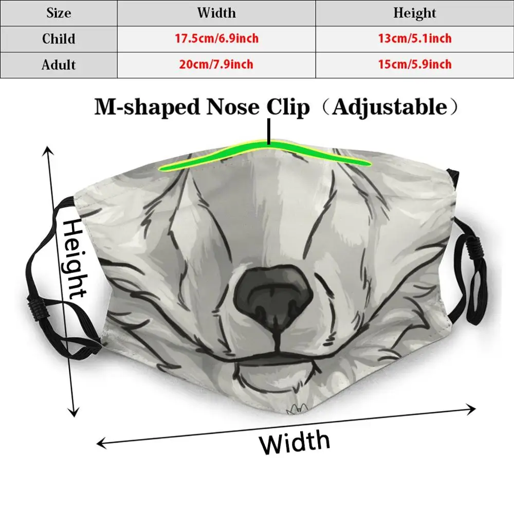 Многоразовая маска для лица с забавным принтом Arctic Fox Pm2.1416 | Аксессуары одежды