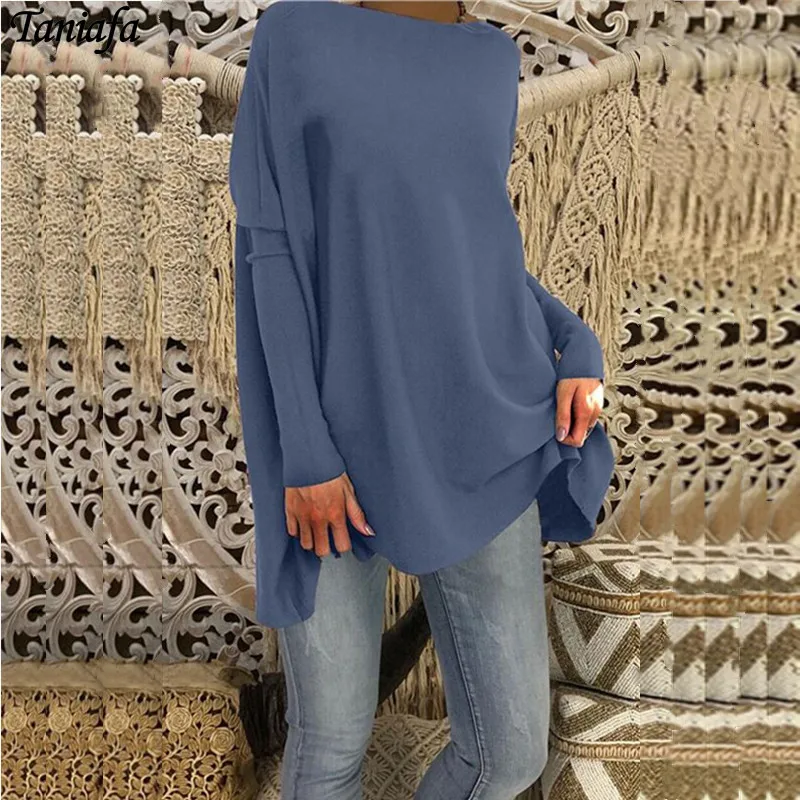 Новое поступление от Taniafa, Женские однотонные футболки с длинным рукавом, Осенний Повседневный Свободный пуловер, джемпер, Размеры S ~ XXXL 
Новое поступление от Taniafa, Женские однотонные футболки с длинным рукавом, Осенний Повседневный Свободный пуловер, джемпер, Размеры S ~ XXXL