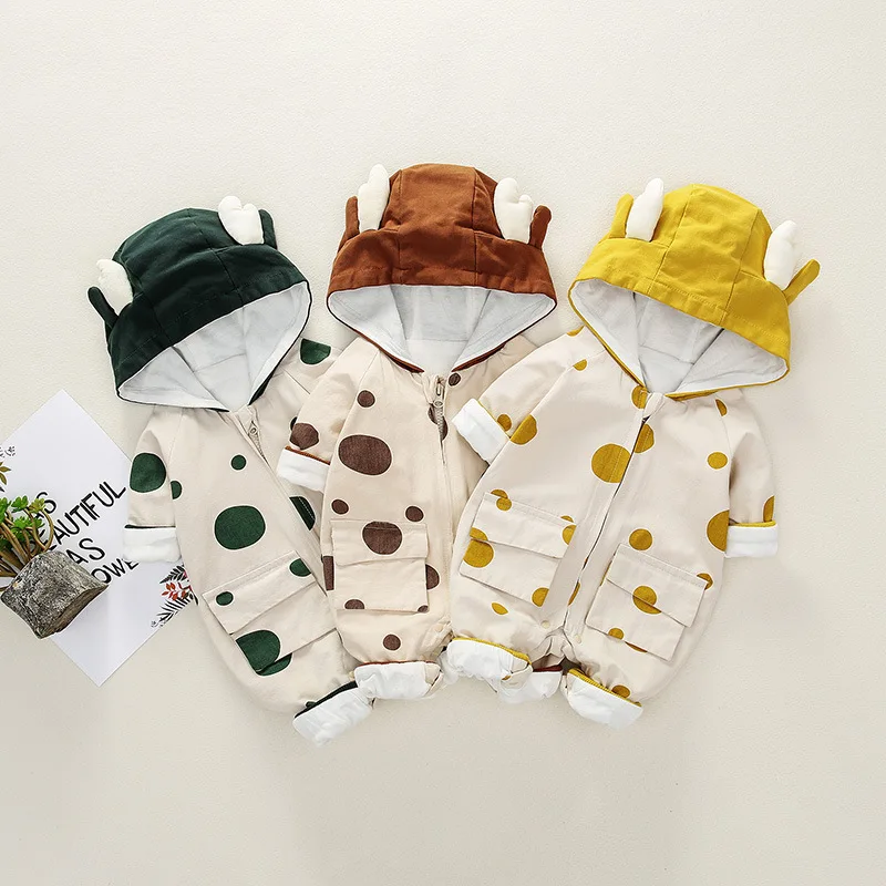 2021 Baby and Toddler Autumn Romper Boys and Girls Hooded Long-sleeved Polka-dot Jumpsuit Baby Clothes Baby Winter Clothes
2021 Baby and Toddler Autumn Romper Boys and Girls Hooded Long-sleeved Polka-dot Jumpsuit Baby Clothes Baby Winter Clothes