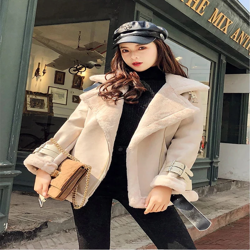 Korean personality suede fur one suit jacket female tide thick warm zipper motorcycle jacket 
Korean personality suede fur one suit jacket female tide thick warm zipper motorcycle jacket