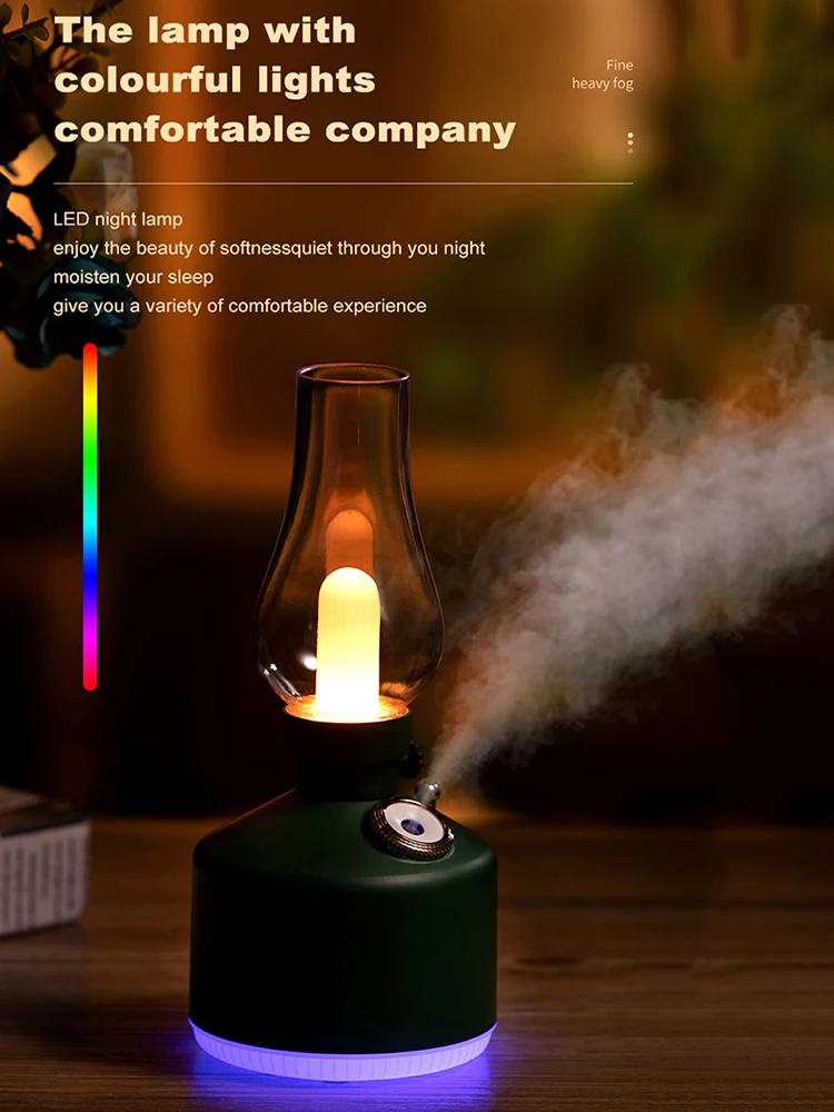 Retro Lamp Air Humidifier Wireless Aroma Diffuser Rechargeable Essential Oil 7Color Lights Cool Mist For Christmas Gif
Retro Lamp Air Humidifier Wireless Aroma Diffuser Rechargeable Essential Oil 7Color Lights Cool Mist For Christmas Gif