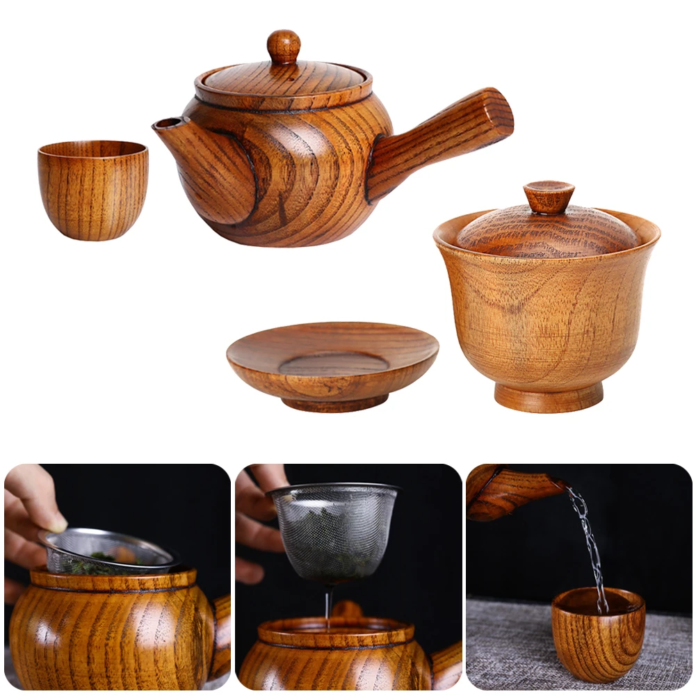 Tea Pots Wooden Tea Pot Tea Infuser Chinese Kung Fu Tea Set Kettle Convenient Office Tea Sets with Tea Cup Gaiwan
Tea Pots Wooden Tea Pot Tea Infuser Chinese Kung Fu Tea Set Kettle Convenient Office Tea Sets with Tea Cup Gaiwan