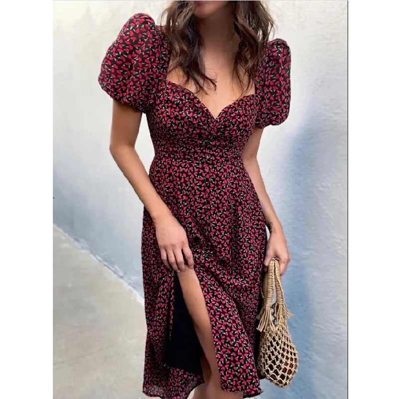 2021 Floral Boho Dresses Square Collar Puff Sleeve Slim Fit Slit Button Vestido Women Summer Vintage Retro Dress
2021 Floral Boho Dresses Square Collar Puff Sleeve Slim Fit Slit Button Vestido Women Summer Vintage Retro Dress