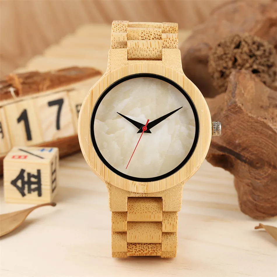 Мужские кварцевые часы из бамбукового дерева, с мраморной текстурой
Мужские кварцевые часы из бамбукового дерева, с мраморной текстурой
