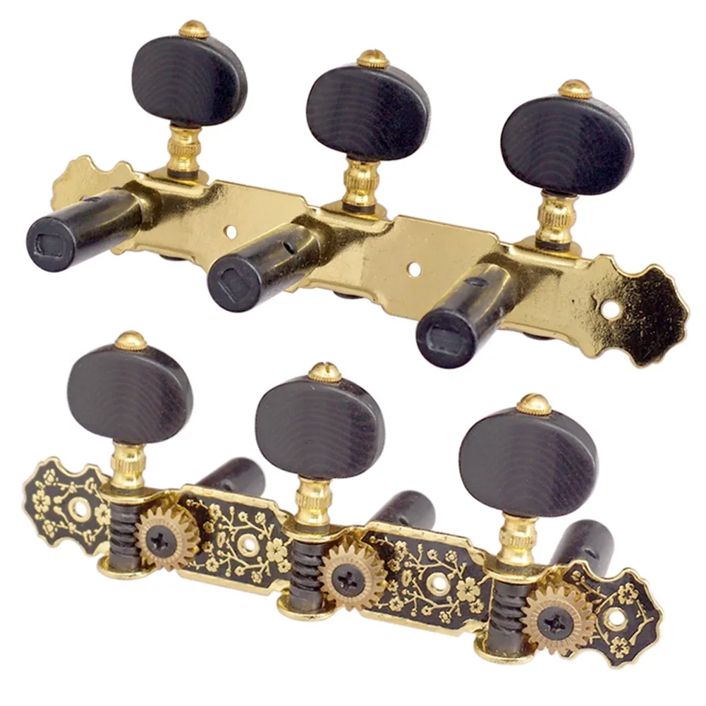 1 Set Classical Guitar Tuning Pegs Keys Tuners Machine Heads 3R 3L With Screws Gear Ration 1:18 Gold Black Plated Metal Panel
1 Set Classical Guitar Tuning Pegs Keys Tuners Machine Heads 3R 3L With Screws Gear Ration 1:18 Gold Black Plated Metal Panel