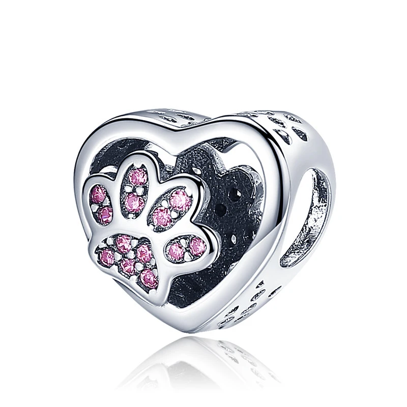925 Sterling Silver Charm Paw Footprints Heart Beads fit Original Pandora Bracelet Fine Silver Jewelry Making DIY Gift
925 Sterling Silver Charm Paw Footprints Heart Beads fit Original Pandora Bracelet Fine Silver Jewelry Making DIY Gift