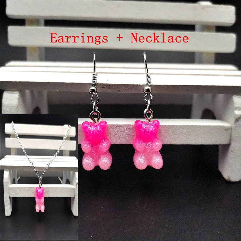 Children's Earrings Necklace Bear Cute Acrylic 16 Gradient Candy Color Bear Earrings Women's Earrings Girls Jewelry Gift Pendant
Children's Earrings Necklace Bear Cute Acrylic 16 Gradient Candy Color Bear Earrings Women's Earrings Girls Jewelry Gift Pendant