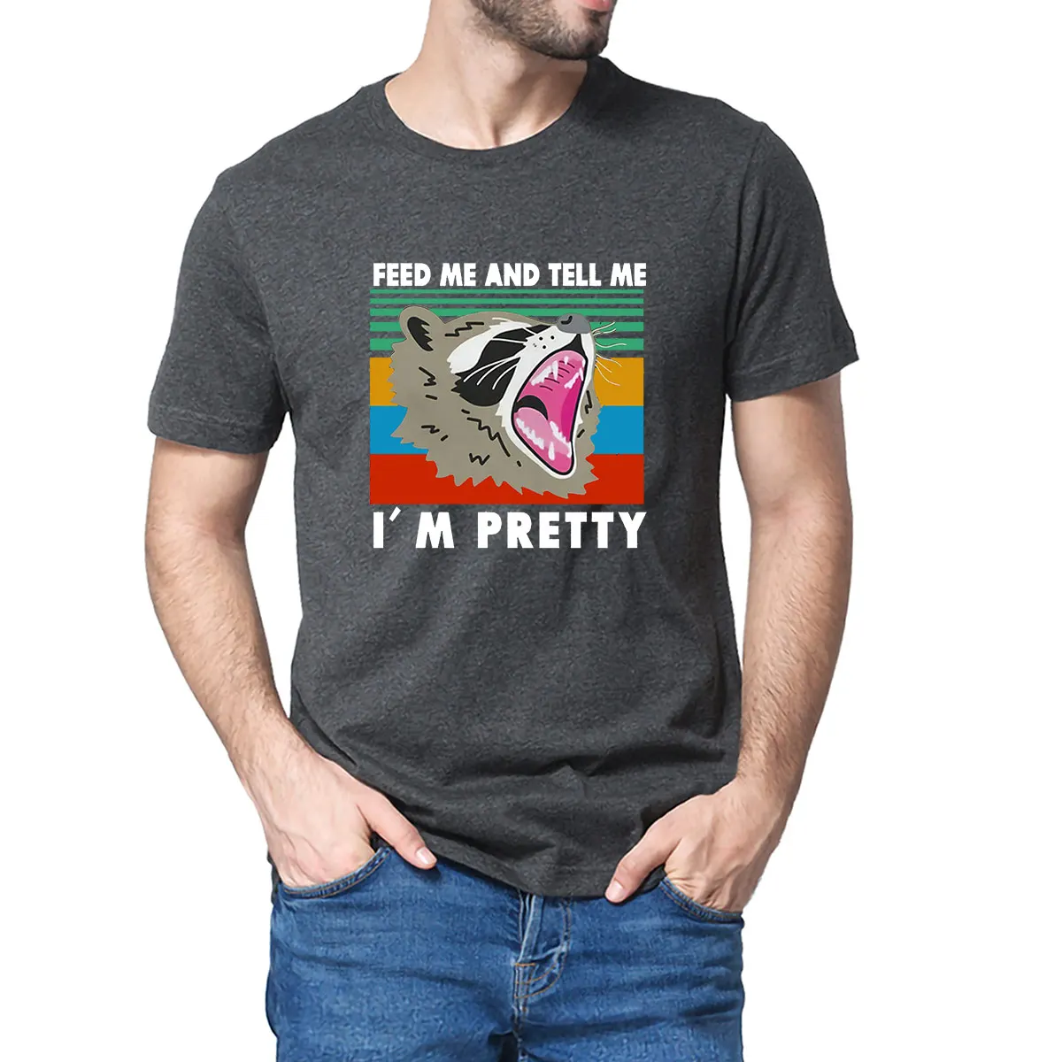 Unisex 100% Cotton Feed Me And Tell Me I'm Pretty Funny Racoon Vintage Funny Men's Novelty T-Shirt Casual Streetwear Women Tee
Unisex 100% Cotton Feed Me And Tell Me I'm Pretty Funny Racoon Vintage Funny Men's Novelty T-Shirt Casual Streetwear Women Tee