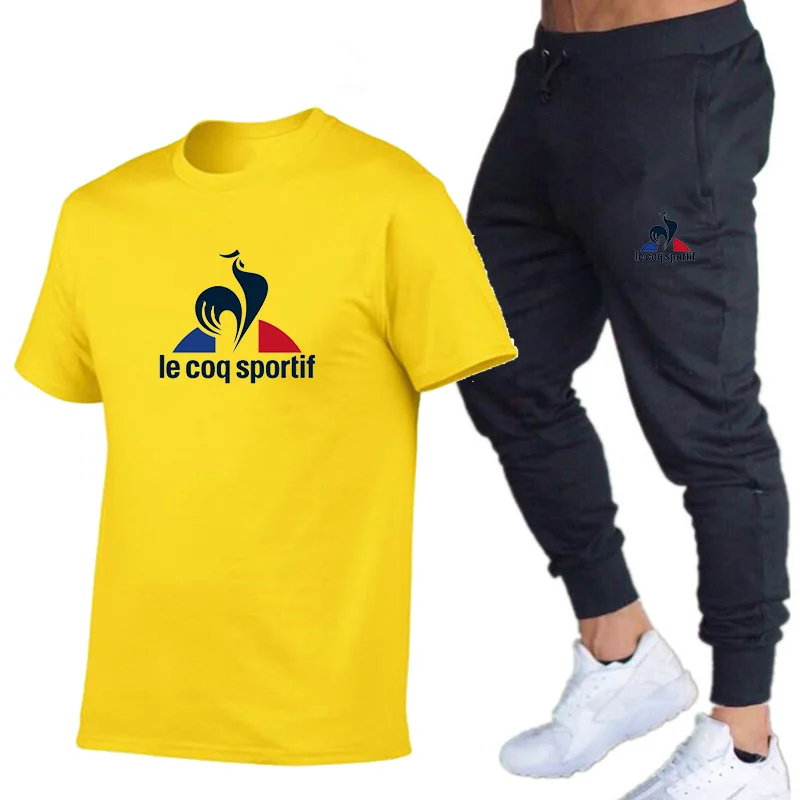 New Cotton Short Sleeve T-Shirt+ Joggers Pants 2 Pieces Tracksuit Men Sportswear Gym Breathable Summer Men Clothing Big Size
New Cotton Short Sleeve T-Shirt+ Joggers Pants 2 Pieces Tracksuit Men Sportswear Gym Breathable Summer Men Clothing Big Size