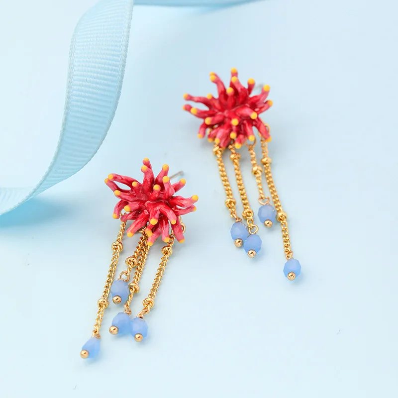 French creative Enamel Flower Earrings Women's Fashion Long Pendants Show Face Thin Earrings Ear Clips Without Pierced Ears
French creative Enamel Flower Earrings Women's Fashion Long Pendants Show Face Thin Earrings Ear Clips Without Pierced Ears