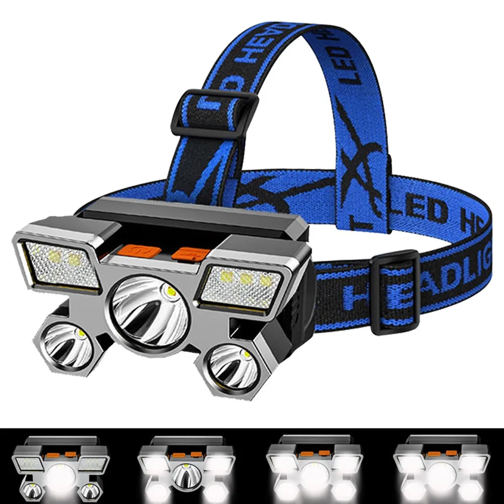 Headlight LED Five Head Lamp Super Bright USB Recharge Fishing Long-range Hard Lights Flashlight Head-mounted Miner Lamp Outdoor
Headlight LED Five Head Lamp Super Bright USB Recharge Fishing Long-range Hard Lights Flashlight Head-mounted Miner Lamp Outdoor