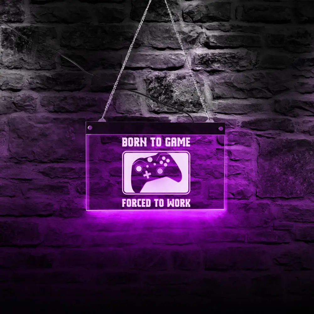 Born To Game принудительный слоган для настенного художественного декора, прямоугольные цвета, меняющие светодиодные неоновые вывески, подарок для игр, влюбленных, ночной Светильник для мальчиков 
Born To Game принудительный слоган для настенного художественного декора, прямоугольные цвета, меняющие светодиодные неоновые вывески, подарок для игр, влюбленных, ночной Светильник для мальчиков